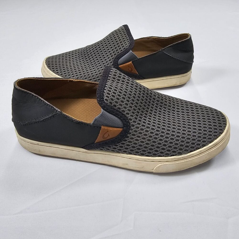 Olukai Women's Gray Slip On Pehuea Mesh Casual Comfort Low Top Size 6.5